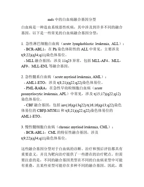 mds中的白血病融合基因分型