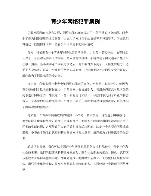青少年网络犯罪案例