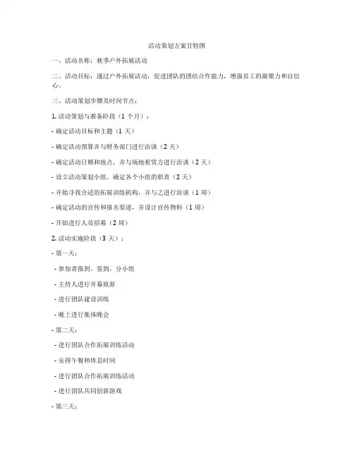 活动策划方案甘特图