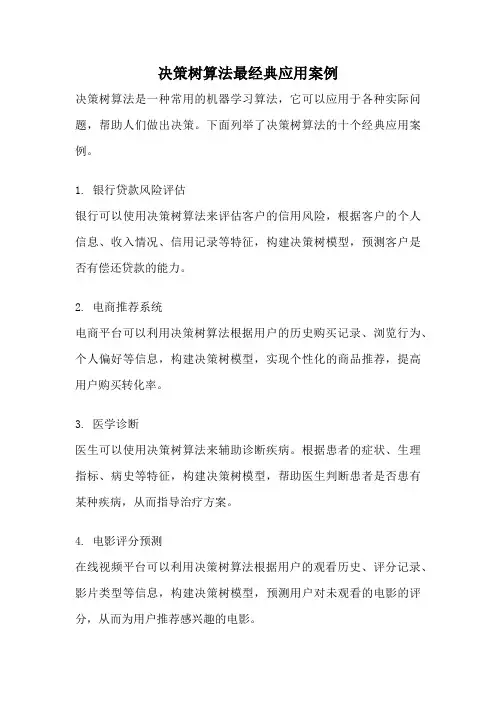 决策树算法最经典应用案例