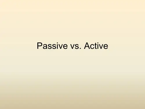 英译汉教程被动与主动Passive VS Active