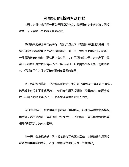 对网络利与弊的看法作文