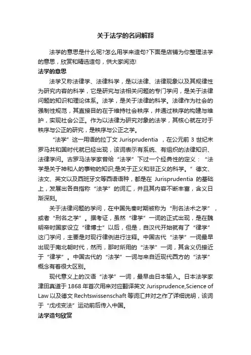 关于法学的名词解释