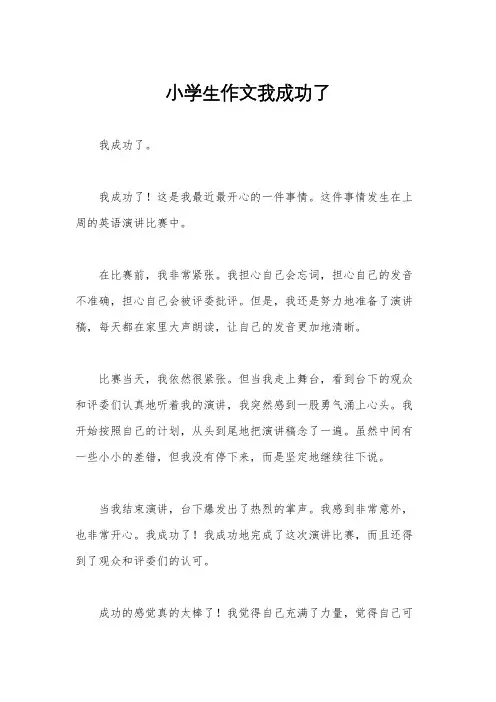 小学生作文我成功了