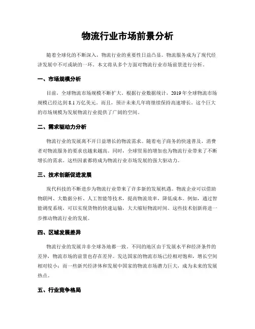 物流行业市场前景分析