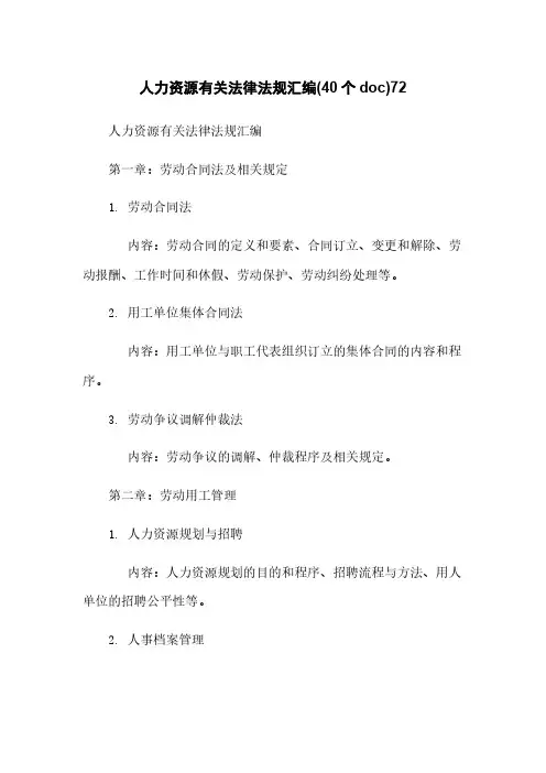 人力资源有关法律法规汇编(40个doc)72