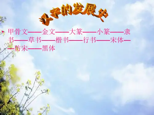 甲骨文金文大篆小篆隶书草书楷书课件PPT