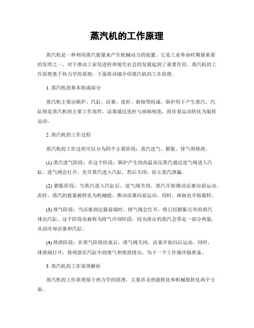 蒸汽机的工作原理