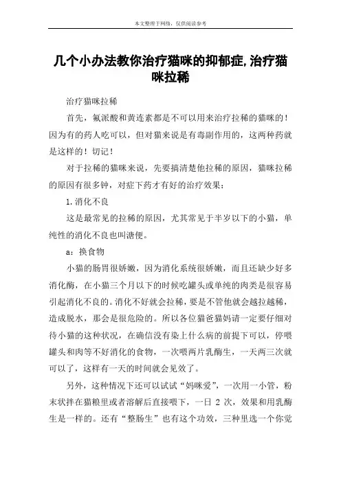 几个小办法教你治疗猫咪的抑郁症,治疗猫咪拉稀