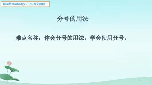部编版六年级语文上册《分号的用法》教学课件