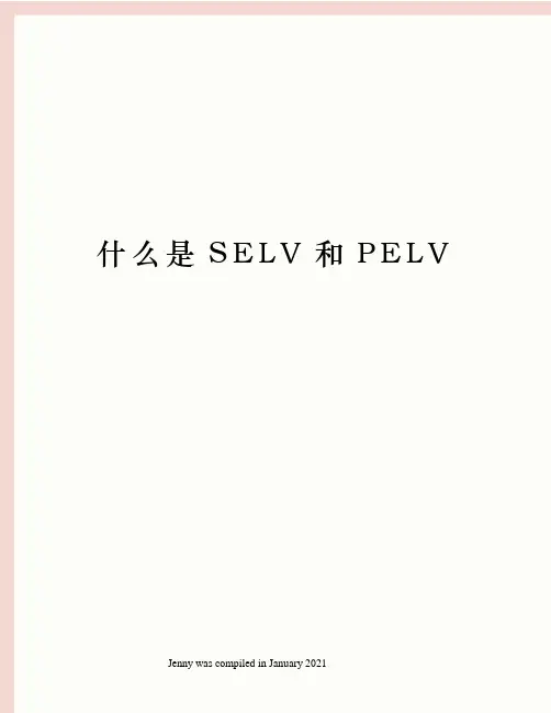 什么是SELV和PELV