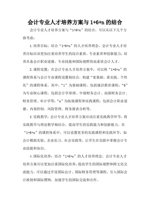 会计专业人才培养方案