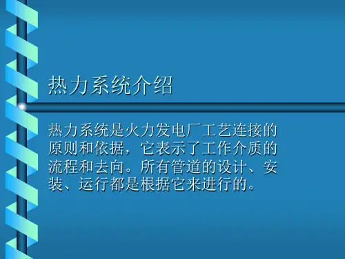 火力发电厂热力系统介绍