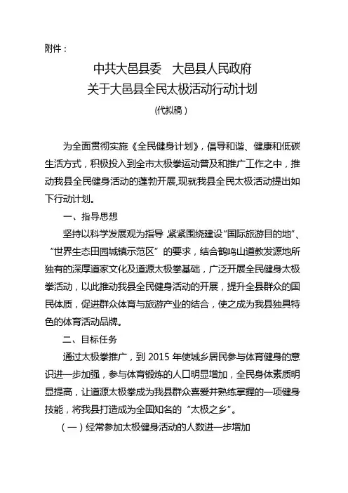 全民太极活动行动计划方案 (终)