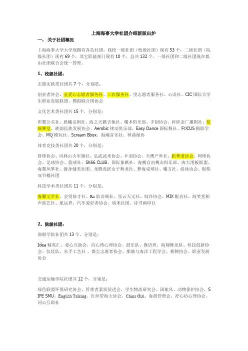 上海海事大学社团介绍新版出炉