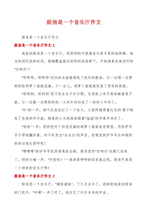 厨房是一个音乐厅作文