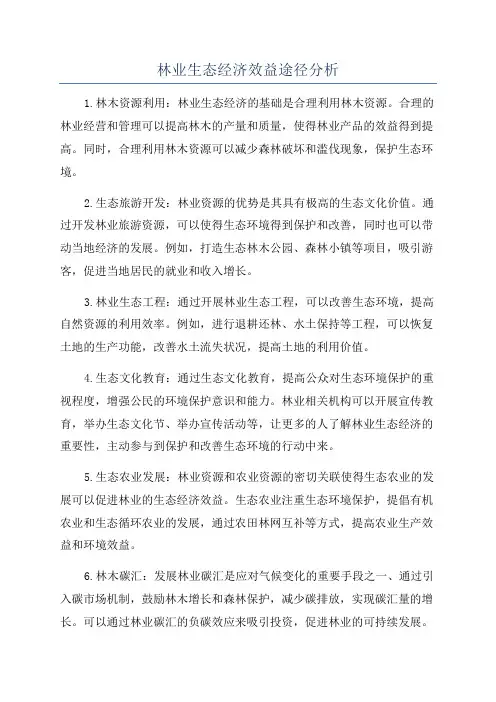 林业生态经济效益途径分析