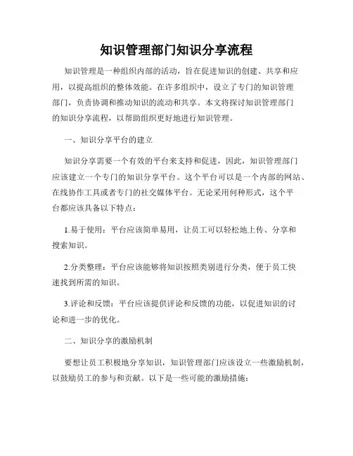 知识管理部门知识分享流程