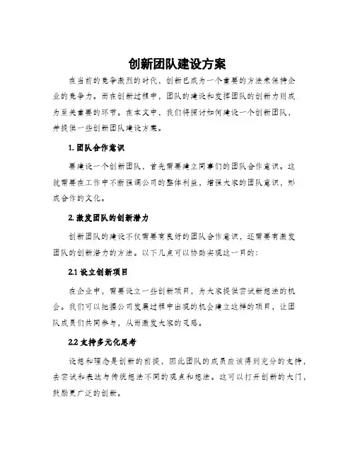 创新团队建设方案