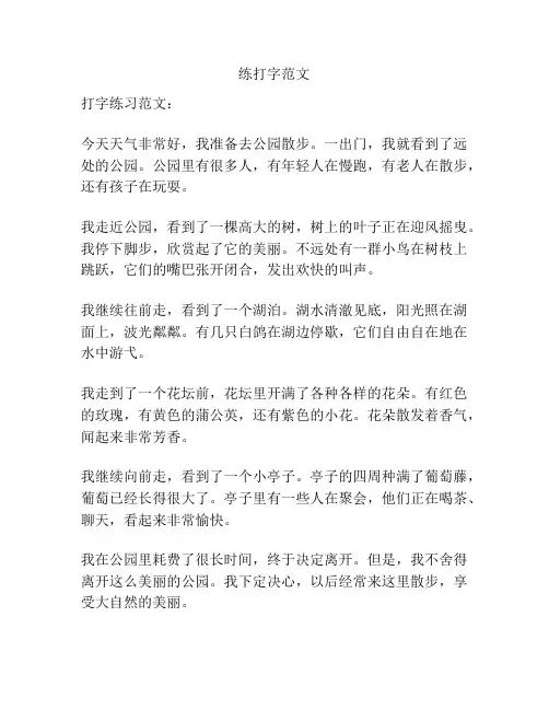 练打字范文