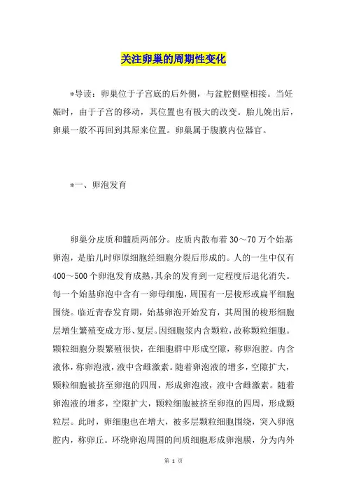 关注卵巢的周期性变化