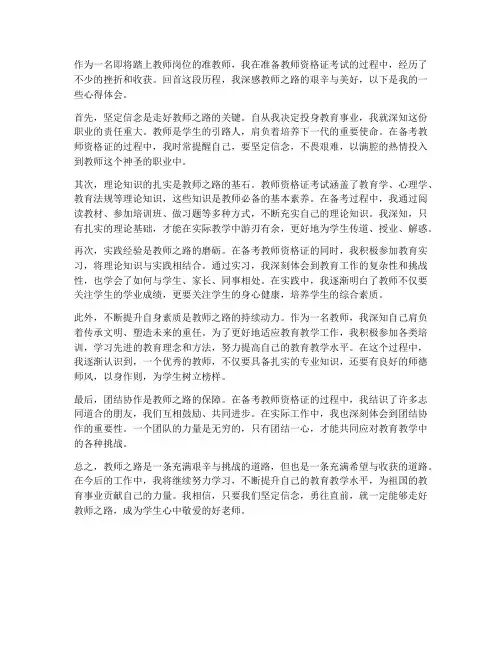 教师教资之路心得体会