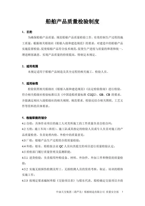 船舶建造质量检验制度