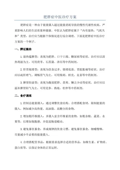 肥胖症中医诊疗方案