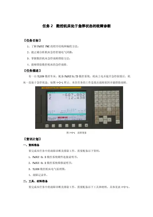 任务2数控机床处于急停状态的故障诊断