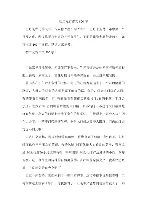 初二元宵作文600字