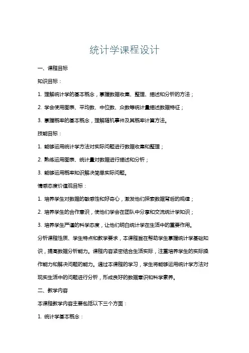 统计学课程设计