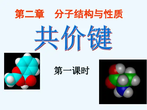 高中化学 第二章第一节共价键课件 新人教版选修3