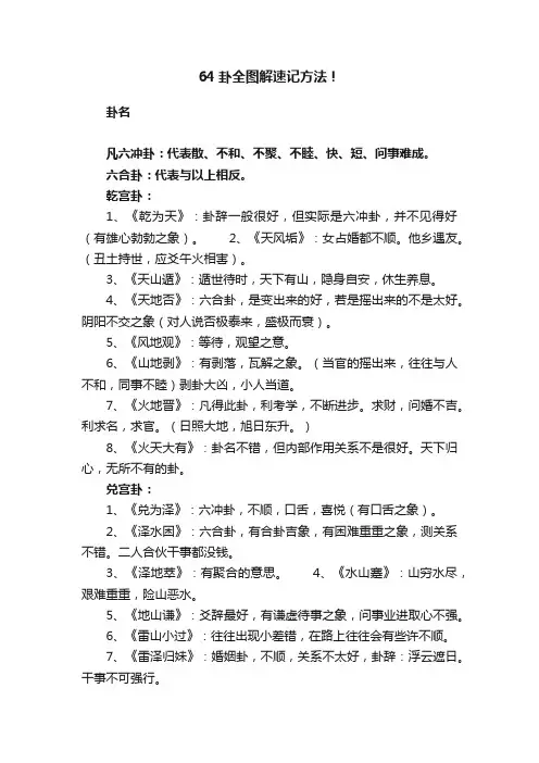 64卦全图解速记方法！