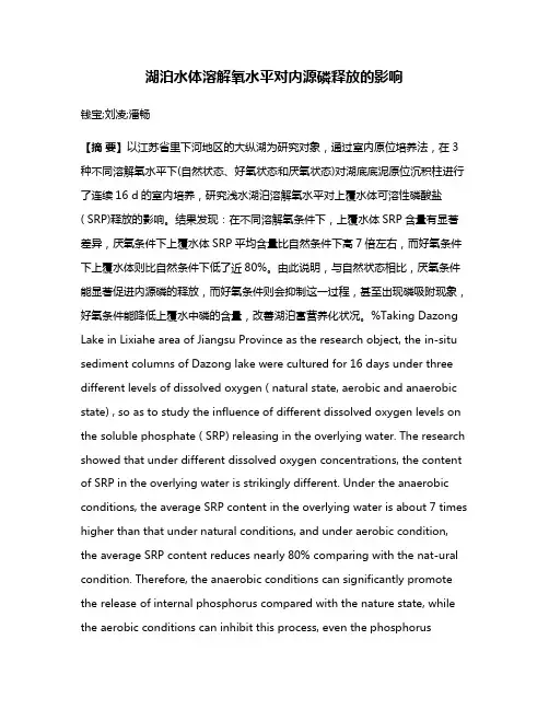 湖泊水体溶解氧水平对内源磷释放的影响