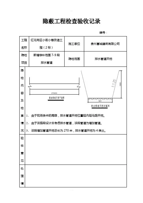 隐蔽工程验收记录