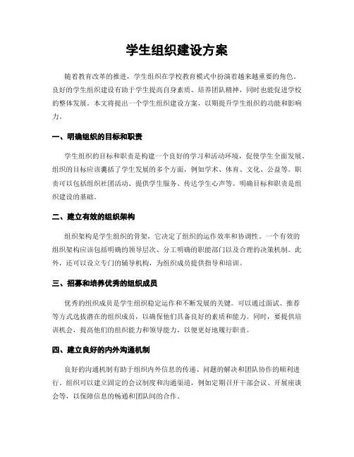 学生组织建设方案