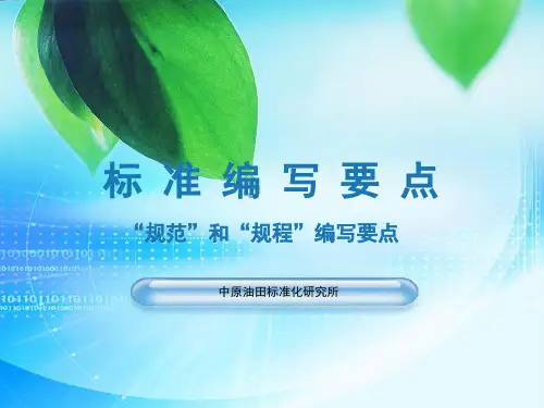 规范规程类标准培训课件