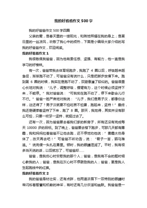 我的好爸爸作文500字四篇