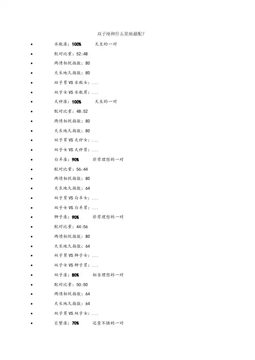 双子座和什么星座最配