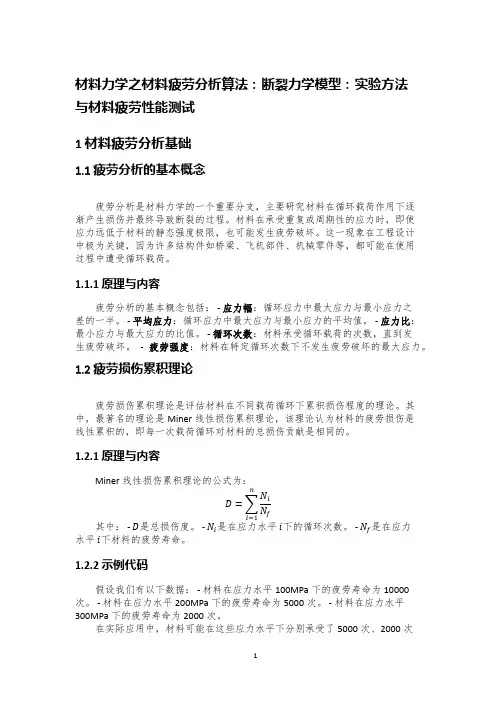 材料力学之材料疲劳分析算法：断裂力学模型：实验方法与材料疲劳性能测试.Tex.header