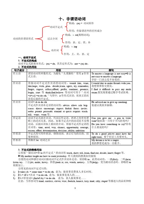 2023年英语中考语法总复习—10.非谓语动词