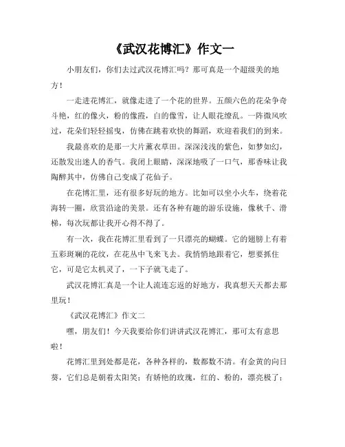 武汉花博汇作文四年级500字以上