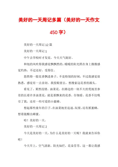 美好的一天周记多篇（美好的一天作文450字）