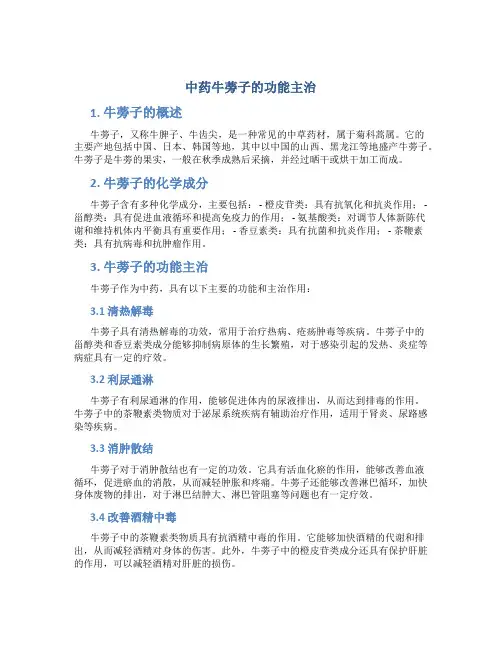 中药牛蒡子的功能主治