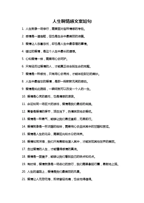 人生啊情感文案短句