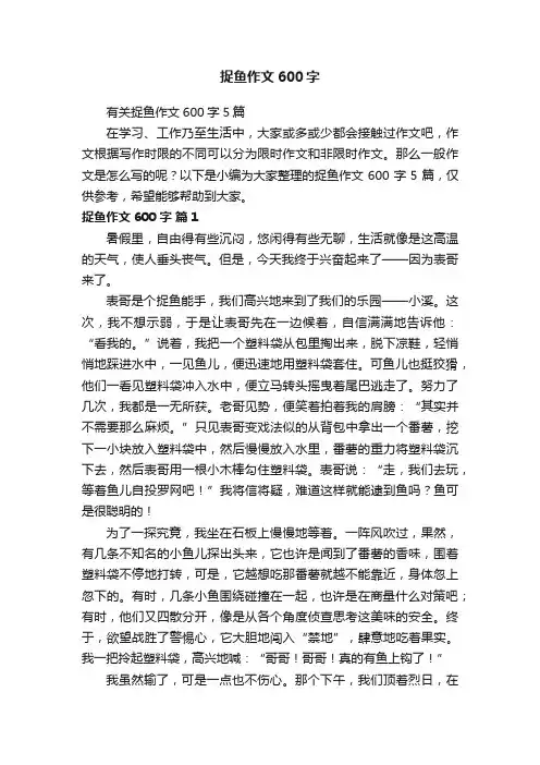 有关捉鱼作文600字5篇