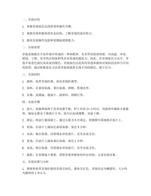 芽孢染色法实验报告