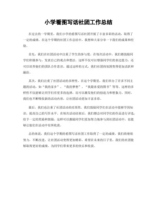 小学看图写话社团工作总结