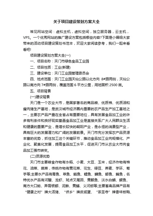 关于项目建设策划方案大全