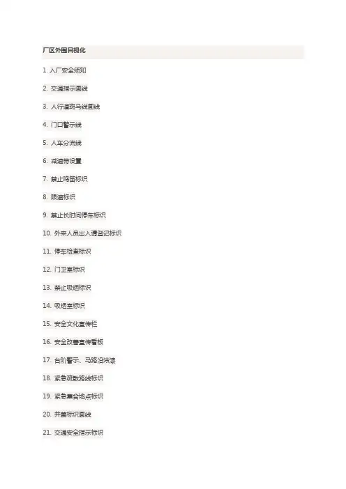 厂区外围目视化清单